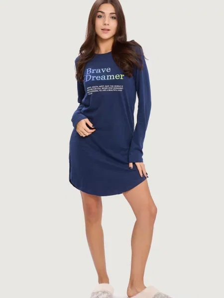 Трикотажная ночнушка сіра