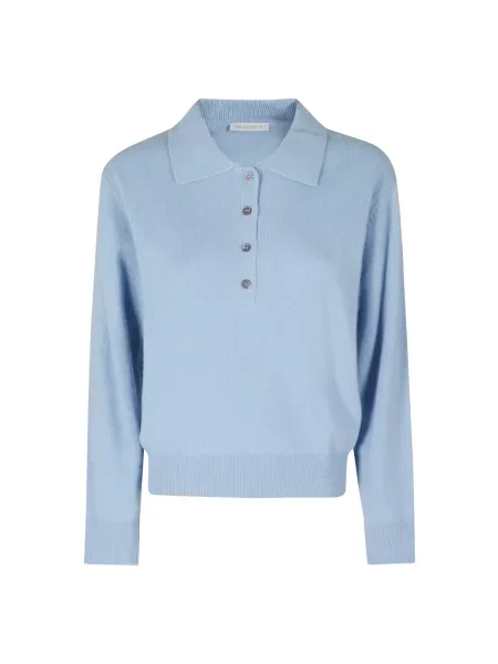 Sweter Low Classic z kaszmiru klasyczny niebieski