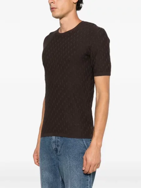 Scurt cămașă Emporio Armani tricotate maro