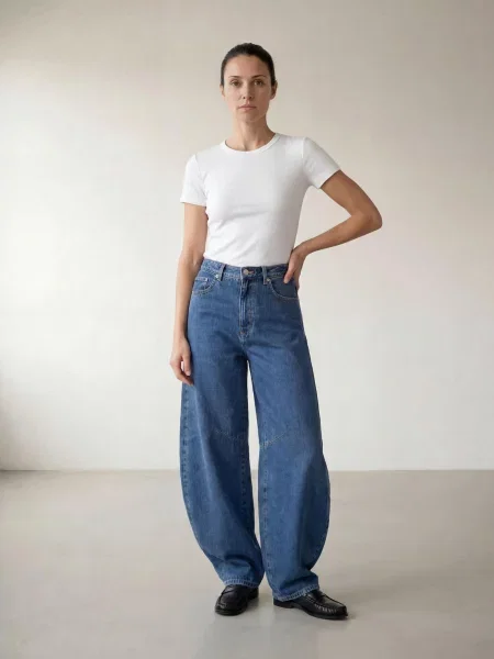 ARMIE Džíny The Joan Barrel Leg Jeans džínovina modrá