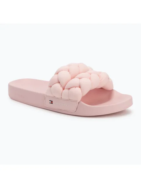 Női papucs Tommy Jeans Braided Slide delicate pink. Méret: 37 EU rózsaszín