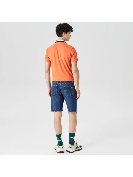 Lacoste Szorty Bermudy Slim Fit Z Elastycznej Bawełny niebieskie