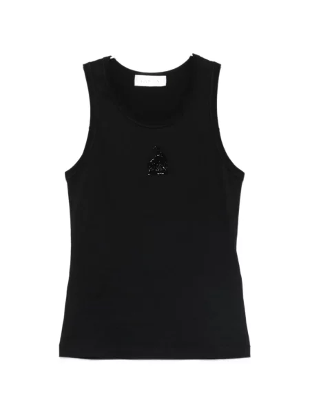 Top Lanvin cu mărgele negru