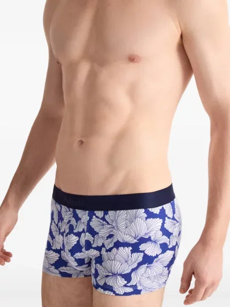 Șosete Aubade cu model floral cu imagine albastru