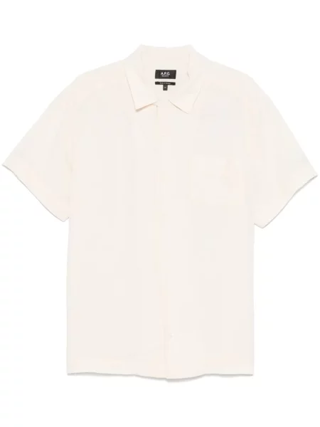 A.P.C. cămașă din amestec de in chemisette roy bărbați relaxed bej