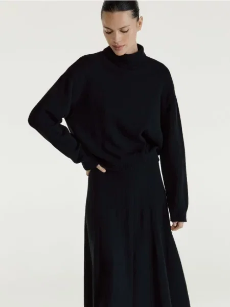 Reserved Водолазка з додаванням вовни чорний