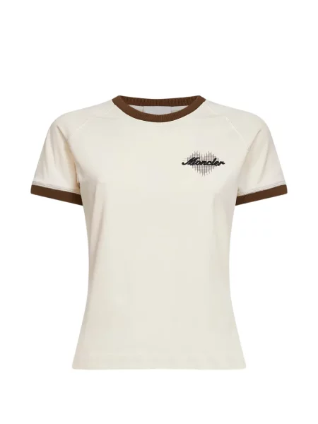 Koszulka Moncler z nadrukiem w serca prążkowana