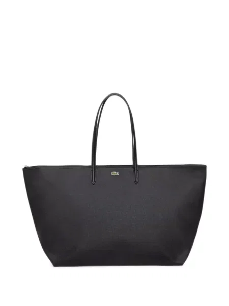 Geantă shopper Lacoste cu broderie negru