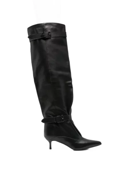 Botine Gisel B cu cataramă cu bretele negru