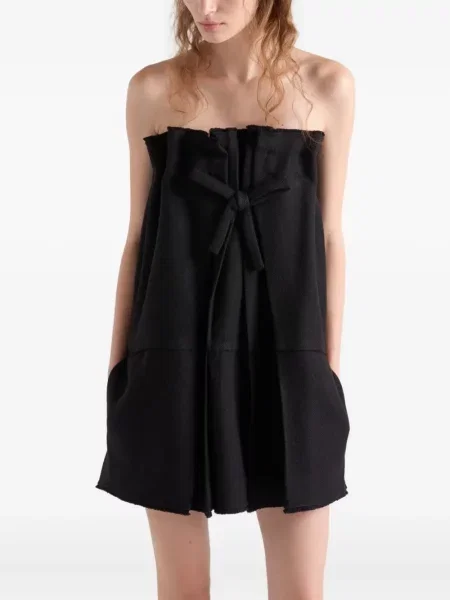 Rochie Prada cu funde plisată de costum negru