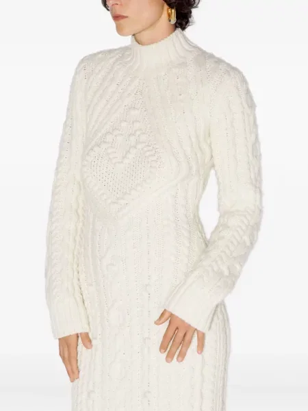 Lung rochie Jean Paul Gaultier tricotate alb