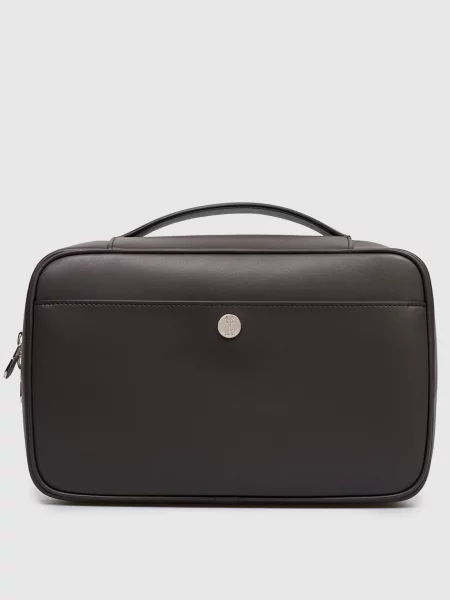 Кожаная косметичка Brunello Cucinelli коричневая
