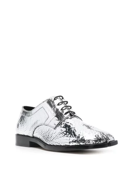 Pantofi Maison Margiela cu șireturi din dantelă argintiu