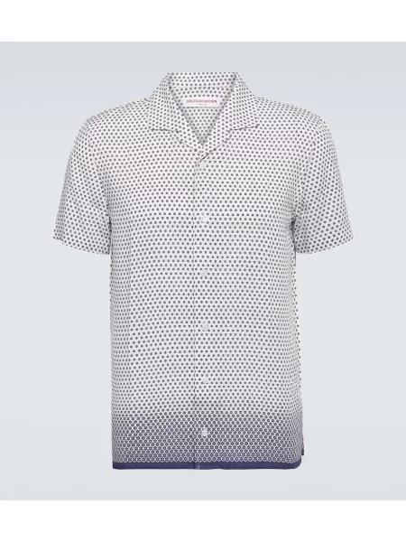 Srajca Orlebar Brown s cvetličnim vzorcem rjava