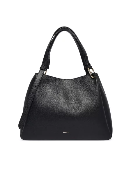 Furla Bőr shopper táska FURLA NUVOLA L fekete