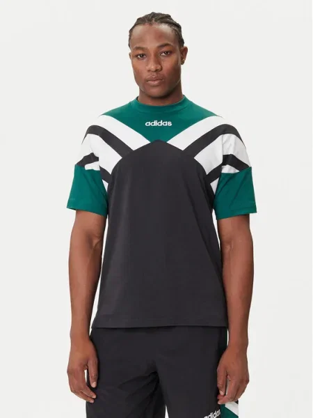 Тениска adidas Archive Cutline T-Shirt Black/ Collegiate Green L черно