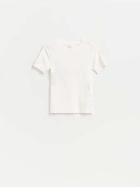 Reserved Tricou cu adaos de modal alb