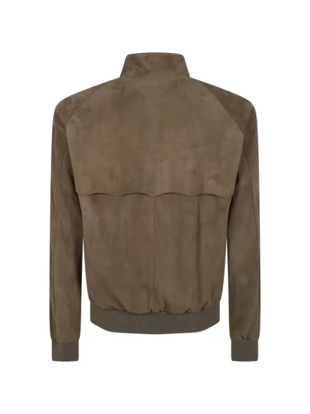 Geacă bomber Baracuta din piele de căprioară verde