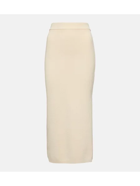 Fustă midi Simkhai tricotate până la genunchi alb