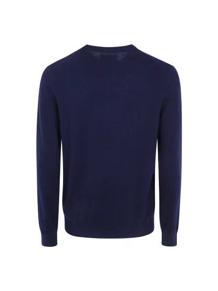 Sweter Mc2 Saint Barth z kaszmiru z okrągłym dekoltem niebieski