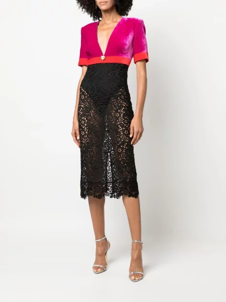 Kostiumas midi suknelė Roberto Cavalli iki kelių rožinė