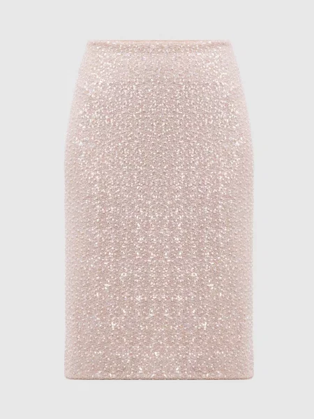 Спідниця з паєтками та намистинами Twinset бежева
