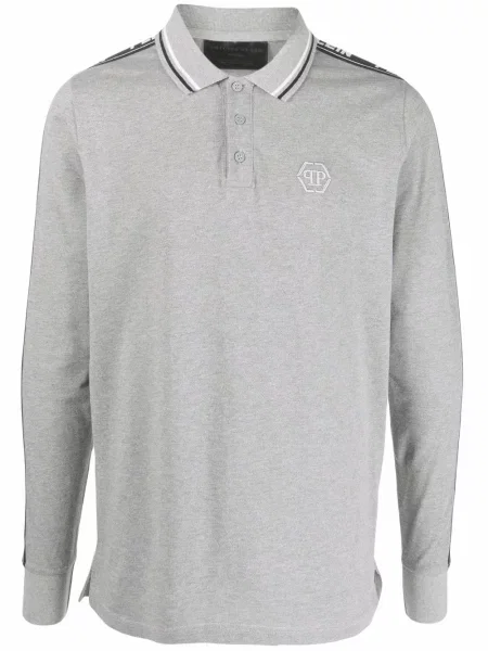 Polo Philipp Plein cu broderie gri