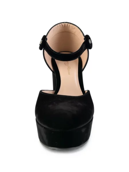 Pantofi cu toc Gianvito Rossi de catifea cu platformă negru