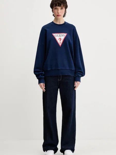 Кофта Guess Jeans з принтом синій