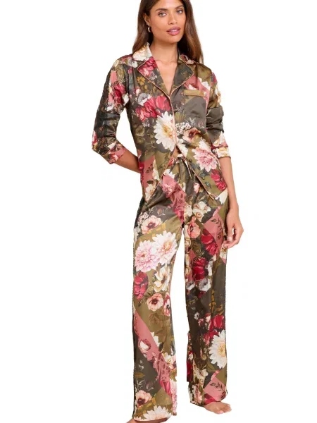 Lipsy Pižama / kaki / oliva / roza / roza bež