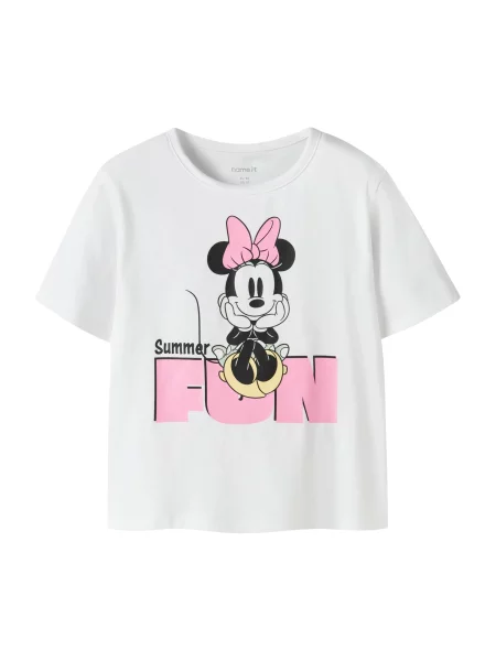 NAME IT Tričko NMFAKAJA MINNIE růžová / černá bílá