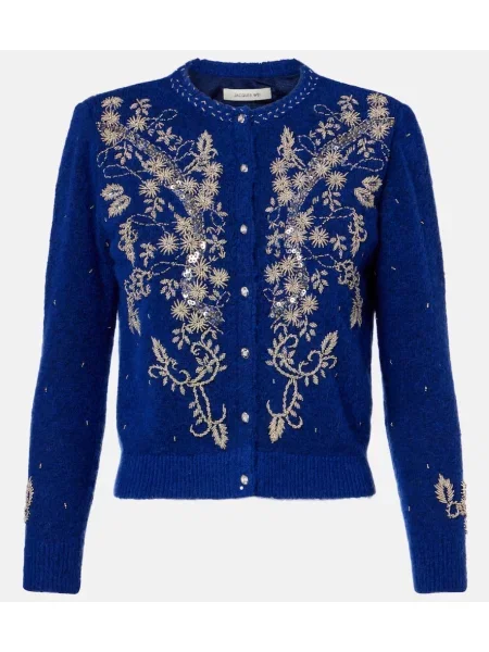Cardigan Jacques Wei cu model floral albastru