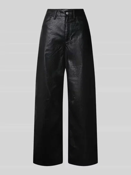 Spodnie z szerokimi nogawkami z szlufkami na pasek model Talla' Topshop czarne