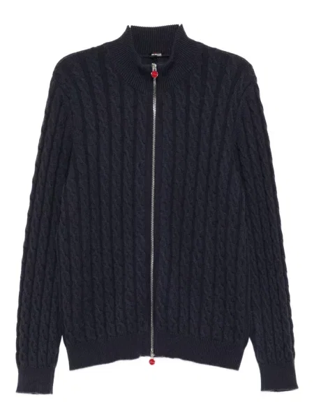 Cardigan Kiton tricotate albastru