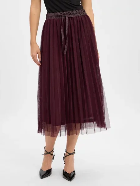 More & More spódnica midi Kobiety lila jednolity 34 bordowa