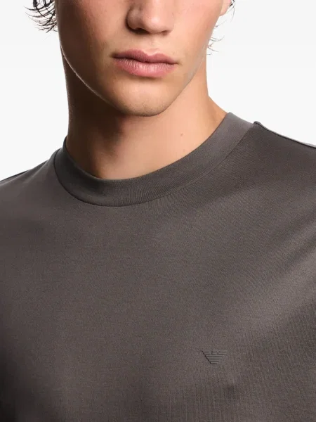 Tricou Emporio Armani cu decolteu rotund cu autograf gri