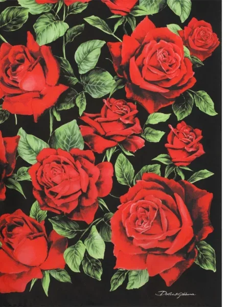 Fular Dolce & Gabbana de mătase cu imagine negru