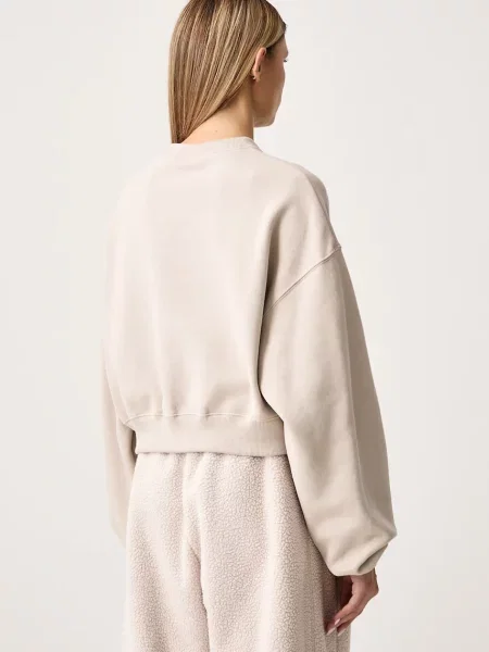 Nike Sportswear melegítőfelső női pamuttal Studio Fleece bézs