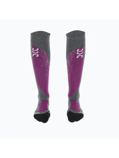Șosete de schi pentru femei UYN Ski All Mountain medium gray melange/purple violet