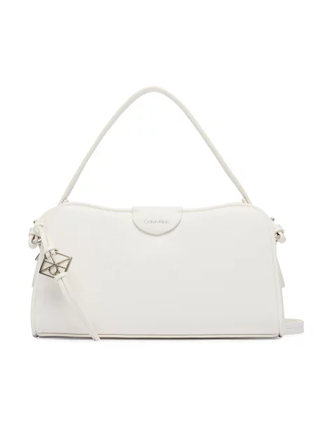 Calvin Klein Ročna torba Emblem Trio Top Handle Camera Ba bela