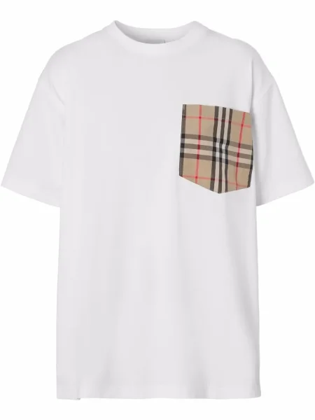 Kostkované retro tričko Burberry bílé
