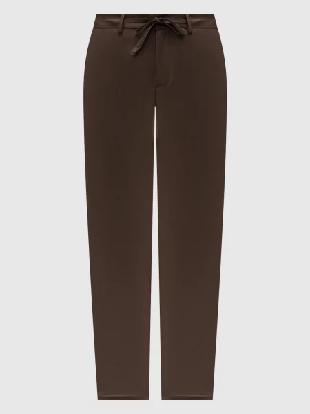 Штани з вовни на шнурку Canali коричневі
