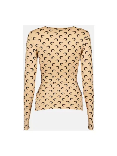Top Marine Serre z dżerseju z dekoltem w kształcie litery U z nadrukiem beżowy