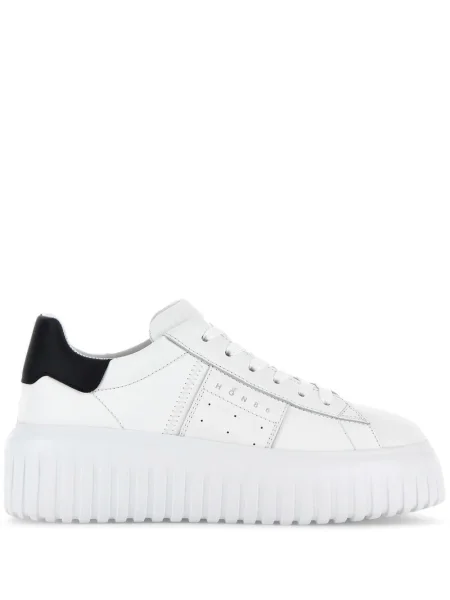 Sneakerși Hogan cu șireturi din piele cu dungi alb