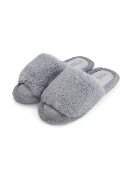 Искусственный мех тапочки Mbm My Home серые