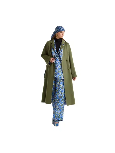 Płaszcz Maliparmi wełniany zielony