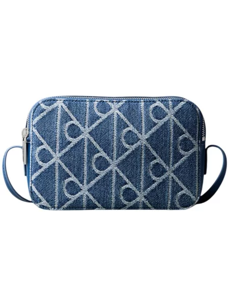 Calvin Klein Táska Emblem Aop Denim Camera Bag kék