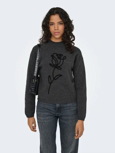 ONLY Pulover ONLROSE gri închis negru