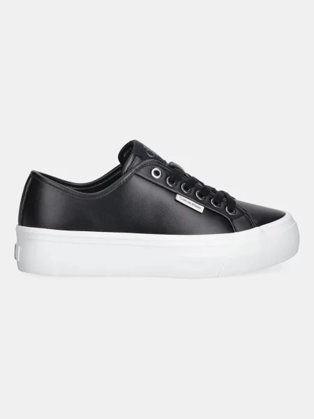 Calvin Klein Superge VULC FLATF LACE UP LTH CK črna