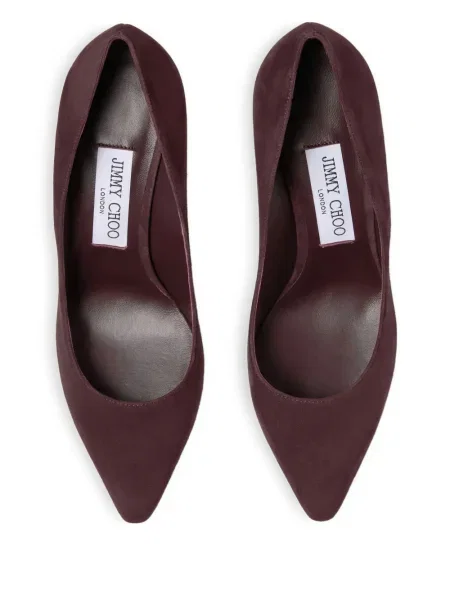 Pantofi cu toc Jimmy Choo din piele de căprioară roșu